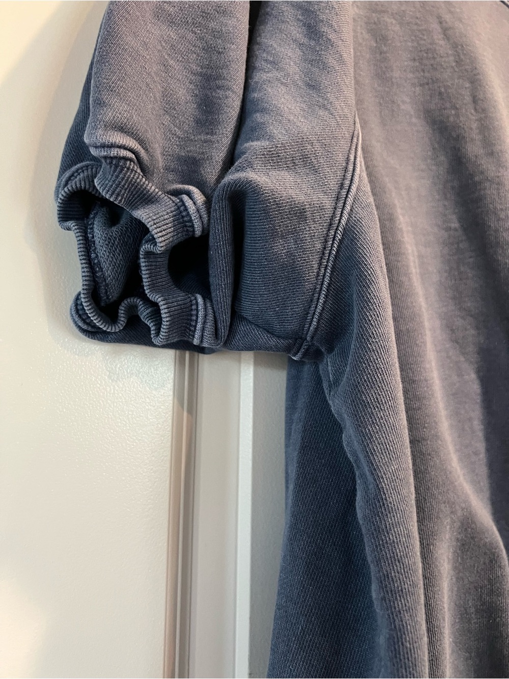 Free People Washed Blue/Indigo Short Sleeve Crewneck Sweatshirt - Picture 2 of 6